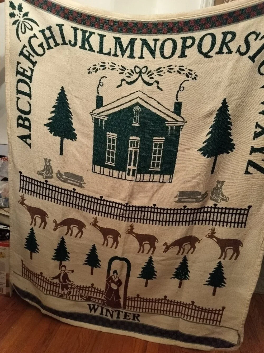 Ellen Stouffer Large Vintage Winter Throw